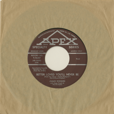 Kisses Sweeter Than Wine / Better Loved You'll Never Be