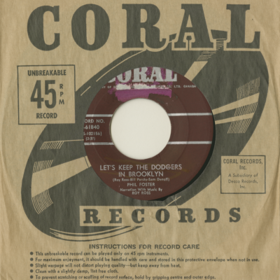 Let's Keep The Dodger's In Brooklyn / Listen All You Bachelors (1957)