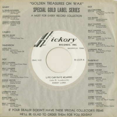 Life Can Have Meaning / Pickin' White Gold (1963)