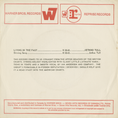 Living In The Past / Driving Song (1969)