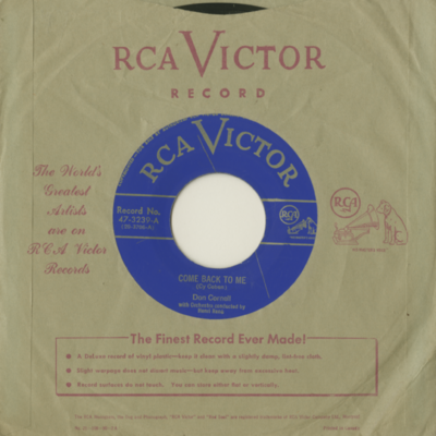 Come Back To Me / My Baby Is Blue (1950)