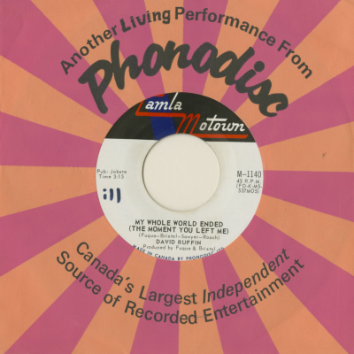 My Whole World Ended The Moment You Left Me / I've Got To Find Myself A Brand New Baby (1968)