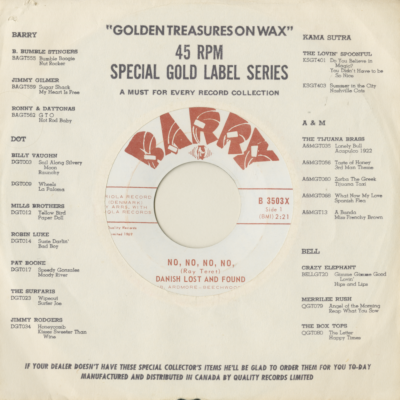 No No No No / The First Cut Is The Deepest (1969)