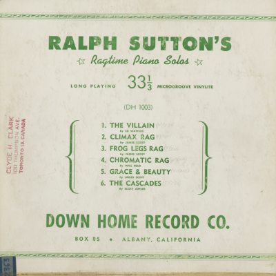 Ralph Sutton's Ragtime Piano Solos
