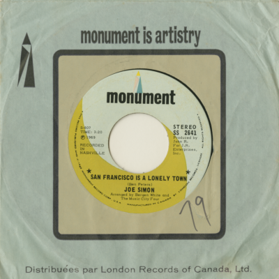 San Francisco Is A Lonely Town / It's Hard To get Along (1969)