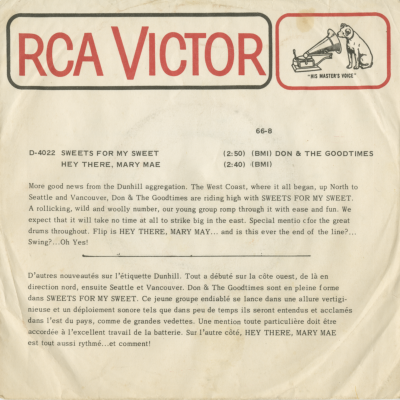 Sweets For My Sweet / Hey There Mary Mae