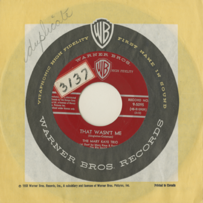 That Wasn't Me / My Isle Of Golden Dreams