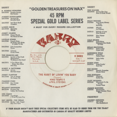 The Habit Of Lovin' You Baby / You'll Be Needing Me Baby (1967)