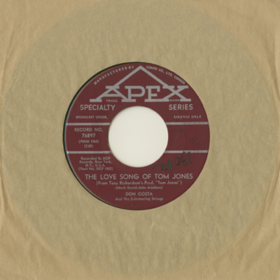 The Love Song Of Tom Jones / Off Broadway