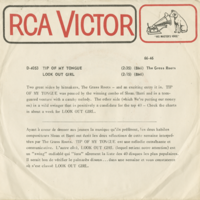 Tip Of My Tongue / Look Out Girl