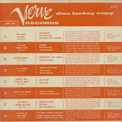 Verve Records Disc Jockey Sampler
