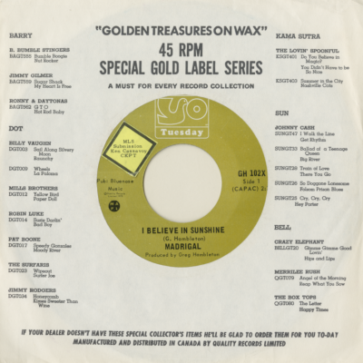 I Believe In Sunshine / Lady (1970)