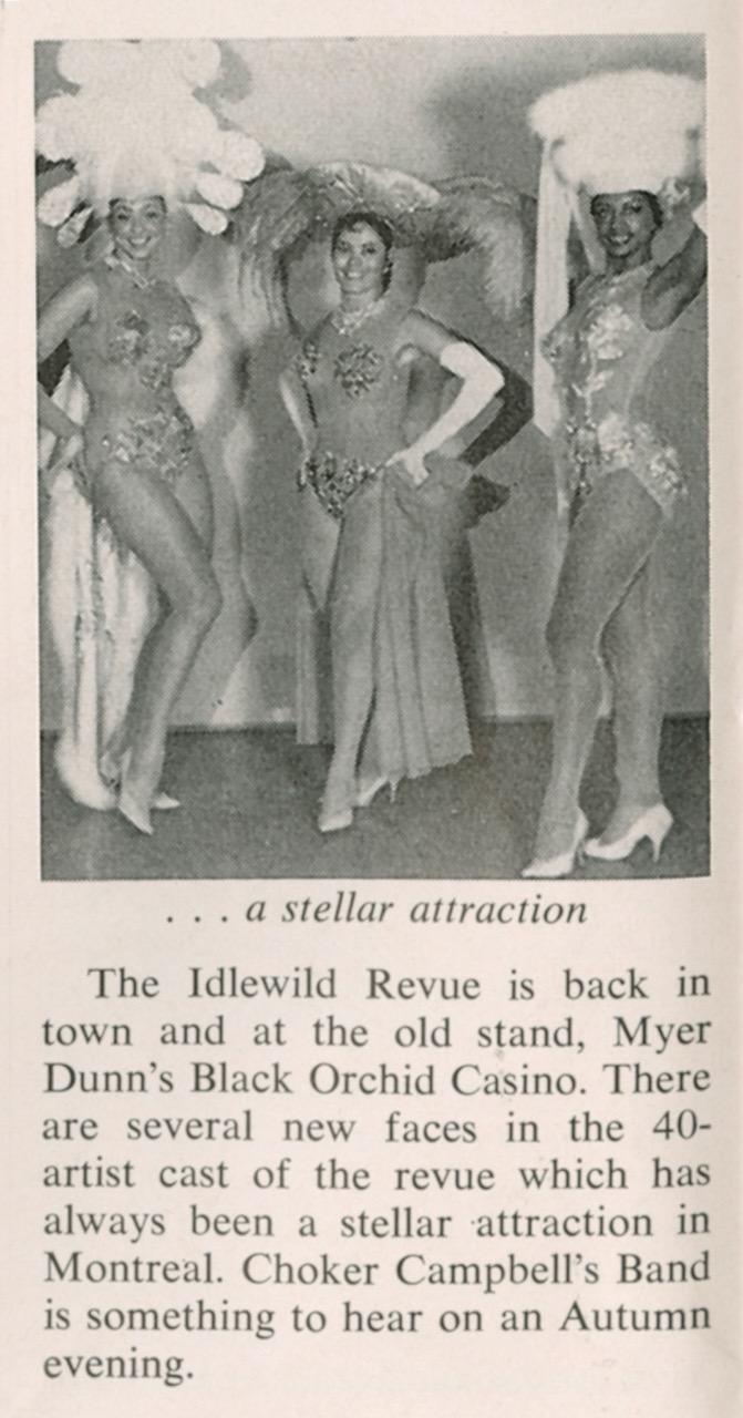 Black Orchid Casino Montreal newspaper clipping 1961