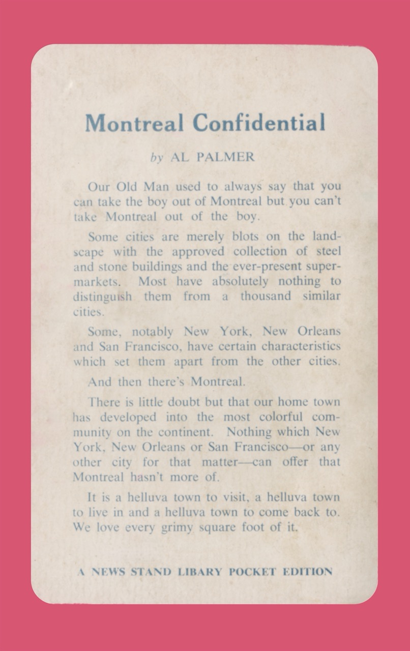 Montreal Confidential 1950 back cover